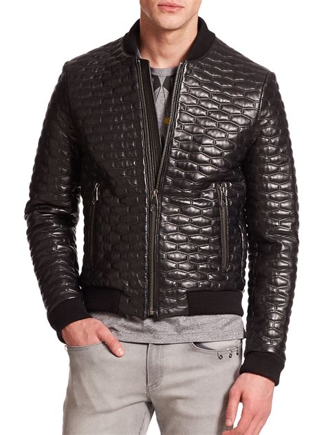 versace jackets men|Versace leather jacket men's.